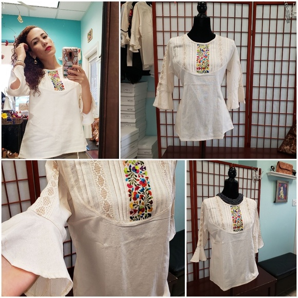 Ethnic Tops - Hand embroidered blouse
